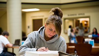 Student studying